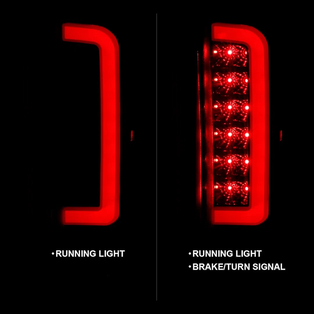 311351 – ANZO Tail Light Assembly, LED Smoke Lens Black Housing Brake/ Turn Signal Light/ Running Light White Bulbs S...
